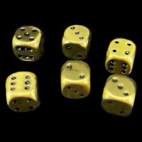 CLEARANCE TDSO Metal Antique Gold Finish 12mm 6 x D6 Spot 5Dice Set - Discontinued 33% Off