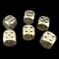 CLEARANCE TDSO Metal Polished Gold Finish 12mm 6 x D6 Spot 5Dice Set - Discontinued 33% Off