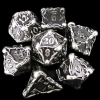 TDSO Metal Antique Silver & Black Tentacles 7 Dice Polyset