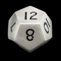 TDSO Metal Antique Silver Finish D12 Dice