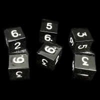 CLEARANCE TDSO Metal Black Nickel Finish 6 x D6 Dice Set - Discontinued 33% Off