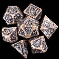 TDSO Metal Dragon Ancient Copper 7 Dice Polyset in Tin