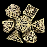 TDSO Metal Hollow Cthulhu Antique Bronze 7 Dice Polyset