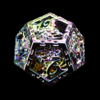 TDSO Metal Hollow Dragon Cage Iridescent D12 Dice