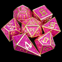 TDSO Metal Maze Gold & Purple With D4 Shard 7 Dice Polyset