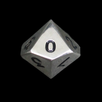 TDSO Metal Polished Silver Finish D10 Dice