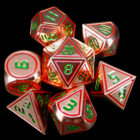 TDSO Metal Tech Copper Red & Green 7 Dice Polyset