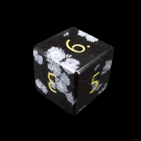 TDSO Obsidian Snow with Gold Gemstone D6 Dice
