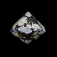 TDSO Obsidian Snow with Gold Gemstone Percentile Dice