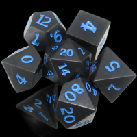 TDSO Sharp Edge Old Moon With Blue 7 Dice Polyset