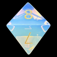 TDSO Opalite with Gold Precious Gem D8 Dice