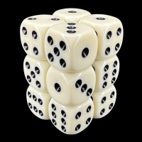 TDSO Opaque Ivory 12 x D6 Dice Set