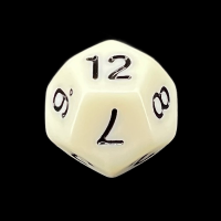 TDSO Opaque Ivory D12 Dice