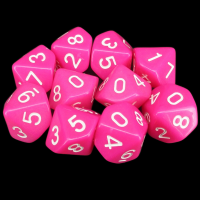 TDSO Opaque Pink 10 x D10 Dice Set
