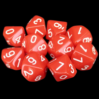 TDSO Opaque Red 10 x D10 Dice Set