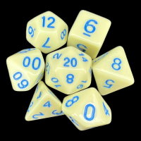 TDSO Pastel Opaque Yellow & Blue 7 Dice Polyset
