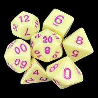 TDSO Pastel Opaque Yellow & Purple 7 Dice Polyset
