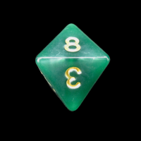 TDSO Pearl Green & Gold D8 Dice