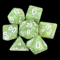 TDSO Pearl Pale Green & White 7 Dice Polyset