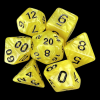 TDSO Pearl Yellow & Black 7 Dice Polyset