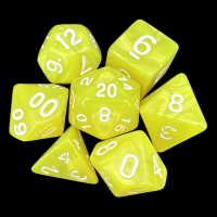 TDSO Pearl Yellow & White 7 Dice Polyset
