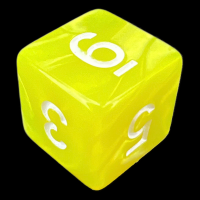 TDSO Pearl Yellow & White D6 Dice