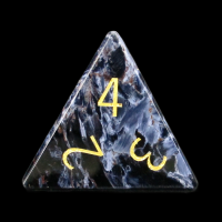 TDSO Pietersite The Tempest Stone with Engraved Numbers Precious Gem D4 Dice