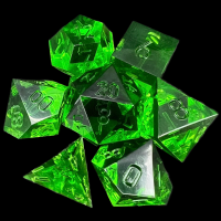 TDSO Precision Sharp Edge Emerald Uninked 7 Dice Polyset