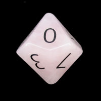 TDSO Quartz Rose with Engraved Numbers 16mm Precious Gem D10 Dice
