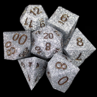 TDSO Sharp Edge Enchanted Mithril 7 Dice Polyset + Case