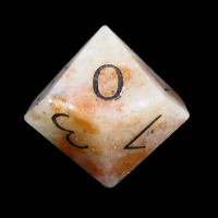 TDSO Sunstone with Engraved Numbers Precious Gem D10 Dice