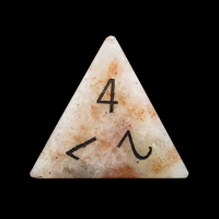 TDSO Sunstone with Engraved Numbers Precious Gem D4 Dice