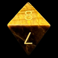 TDSO Tiger Eye Gold with Gold Precious Gem D8 Dice