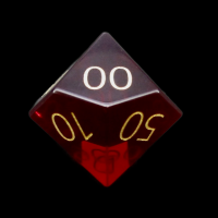 TDSO Zircon Glass Garnet with Engraved Numbers Precious Gem Percentile Dice