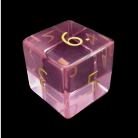TDSO Zircon Glass Pink Tourmaline with Engraved Numbers 16mm Precious Gem D6 Dice