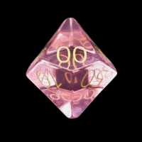 TDSO Zircon Glass Pink Tourmaline with Engraved Numbers 16mm Precious Gem Percentile Dice