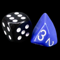 Tessellations Dice Lab Opaque Blue & White D3 Dice