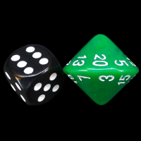 The Dice Lab Opaque Green & White Skew D20 Dice