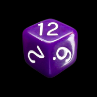 The Dice Lab Opaque Purple & White Rhombic D12 Dice