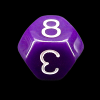 The Dice Lab Opaque Purple & White Truncated Octahedra D8 Dice