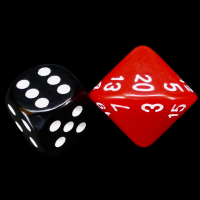 The Dice Lab Opaque Red & White Skew D20 Dice