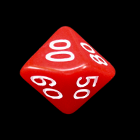 The Dice Lab Opaque Red & White Skew Percentile Dice