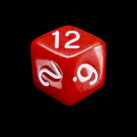 Tessellations Opaque Red & White Rhombic D12 Dice