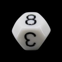 Tessellations Opaque White & Black Truncated Octahedra D8 Dice