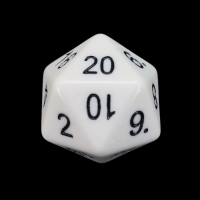 Tessellations Opaque White Numerically Balanced D20 Dice