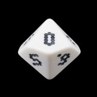 Tessellations Opaque White OptiDice 18mm D10 Dice