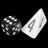 Tessellations Opaque White Wedge Shaped Skew D4 Dice