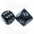 Koplow Opaque Black & White 20mm D10 Dice Numbered 10-19