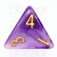 TDSO Jade Purple & Gold D4 Dice