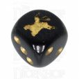 Chessex Opaque Black & Gold Badger with Guns Logo D6 Spot